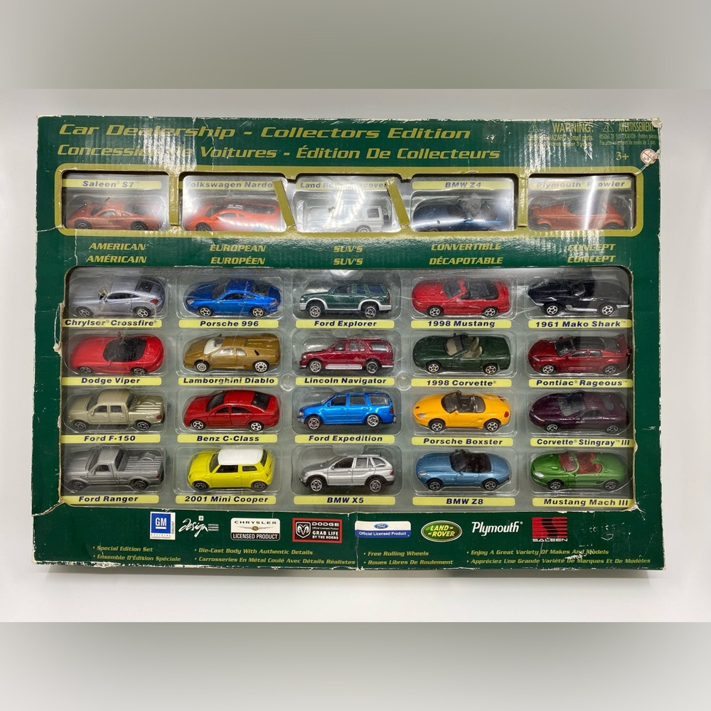 Motormax Car Dealership Collector Edition Car Set Green Box